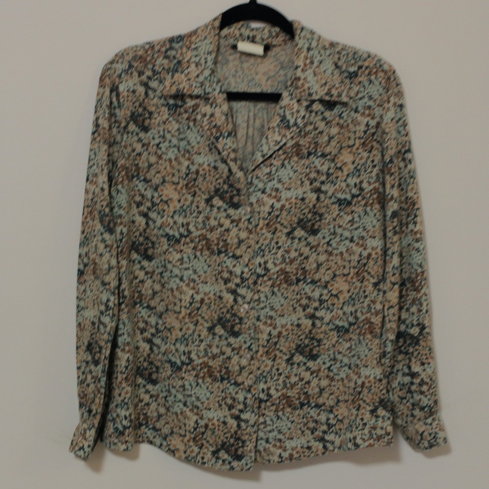 VINTAGE 1970/80s Floral Blouse Sz L